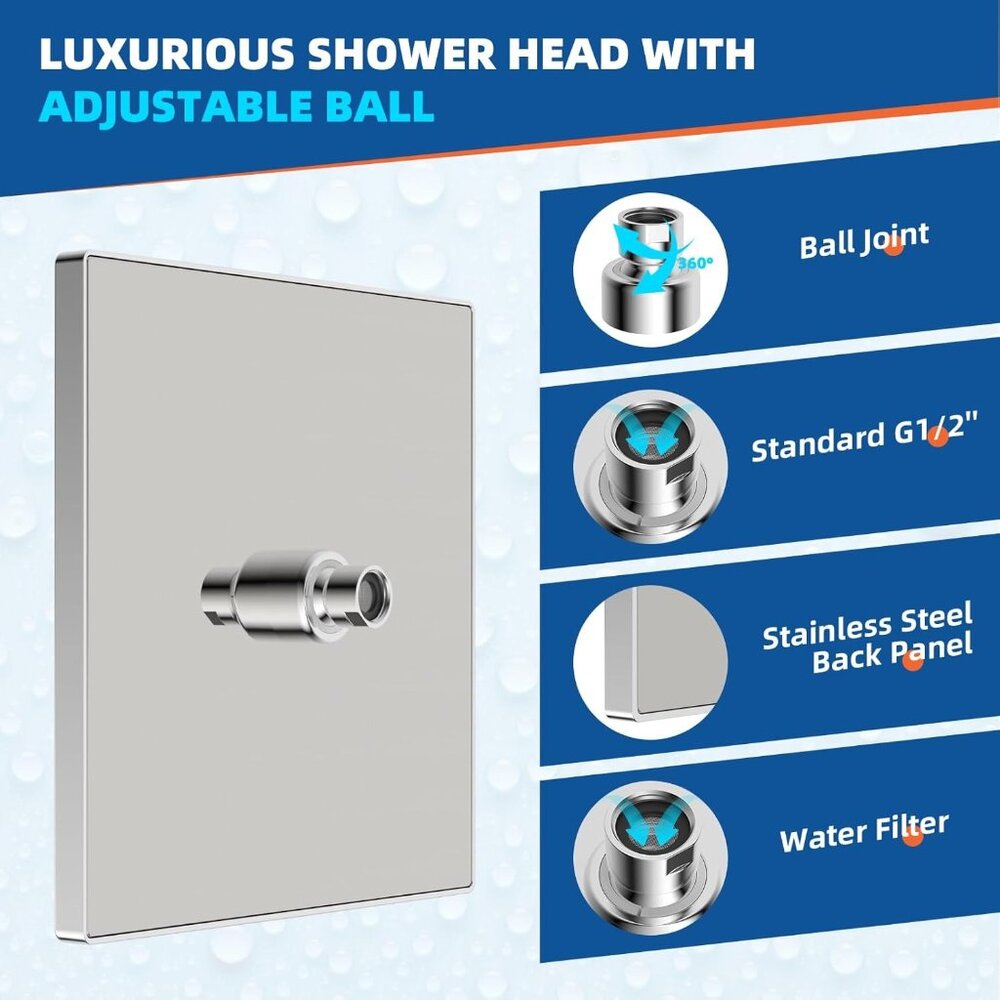 Sleek Silver Shower Head - Picture 4 of 6
